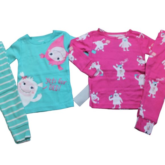 Carter's Other - Carters Baby Girl Yeti 4-Piece Pants Pajamas Set 12M 18M 24M 12 18 24 months NWT